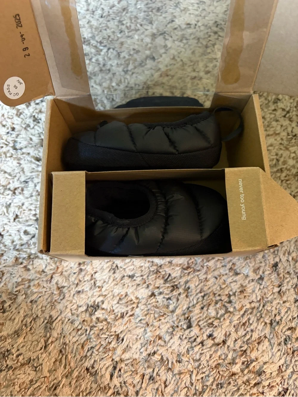 The North Face Black Puffy Kids Slip-On Booties